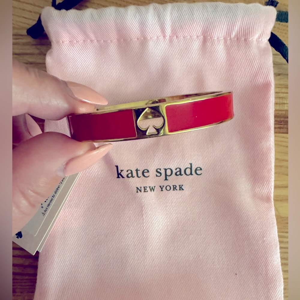 Red and gold enamel Kate Spade bangle